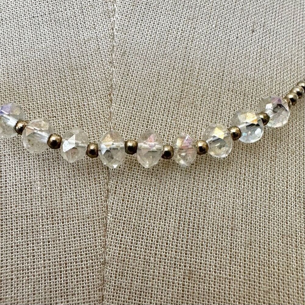 Silver tone clear crystal beaded necklace - Picture 2 of 9